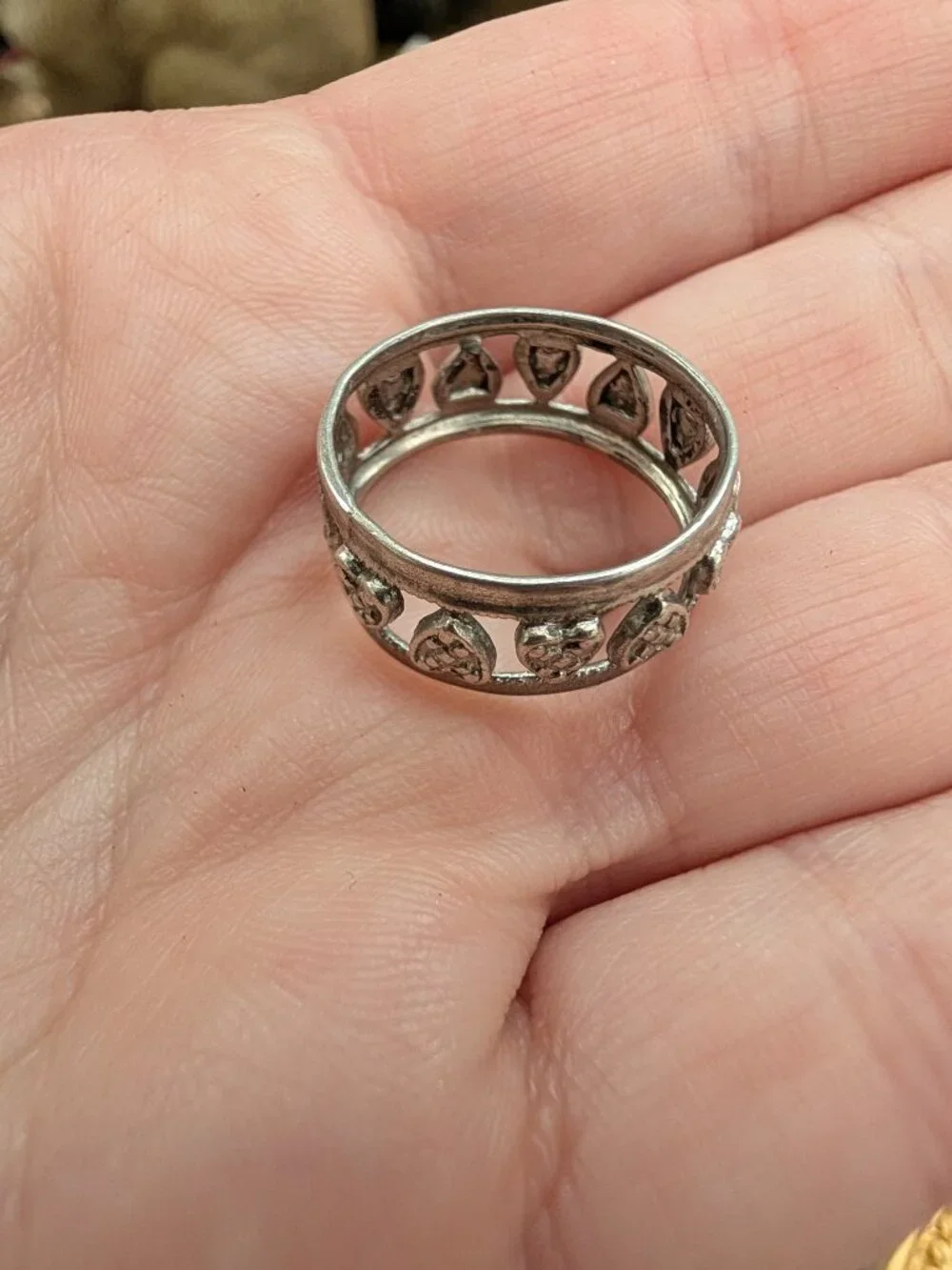 Vintage Sterling Silver Heart Ring, Size 5.5